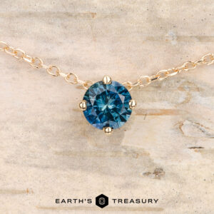 The "Glimmer" Prong Slide Necklace - Teal Blue, 4.5 mm (Heated)