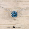 The "Glimmer" Prong Slide Necklace - Teal Blue, 4.5 mm (Heated)