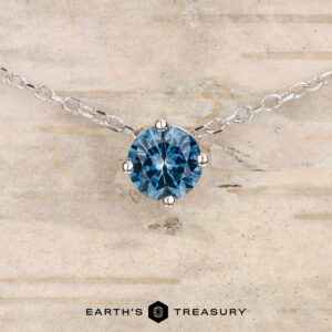 The "Glimmer" Prong Slide Necklace - Teal Blue, 4.5 mm (Heated)