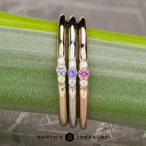ST-ACC-RTW-4 Three-Stone Stackable Montana Sapphire Ring