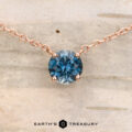 The "Glow" Prong Station Necklace - Teal Blue, 5.0 mm (Heated)