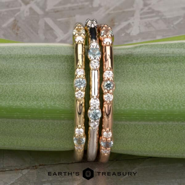 ST-ACC-RTW-6 Nine-Stone Stackable Montana Sapphire Ring