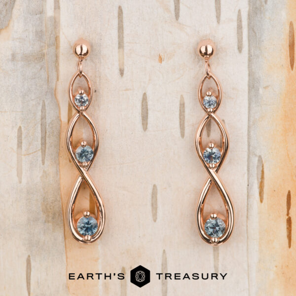 Continuum Montana Sapphire Drop Earrings (Rose Gold)