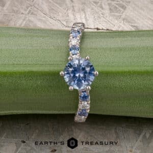 The “Halia” Ring in 14k white gold with 1.31-Carat Montana Sapphire