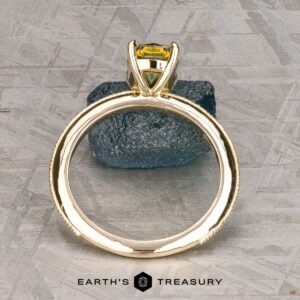 The Milgrain "Clarice" ring in 14K yellow gold with 1.69-carat Australian sapphire