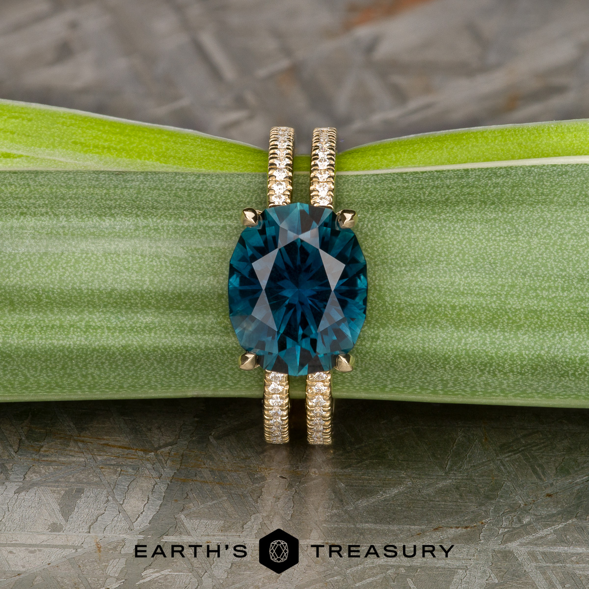 The "Gaia" in 14k yellow gold with 4.63-Carat Montana Sapphire