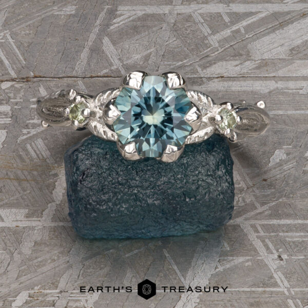 The “Magnolia” Ring in platinum with 1.59-Carat Montana Sapphire The “Magnolia” Ring in platinum with 1.59-Carat Montana Sapphire