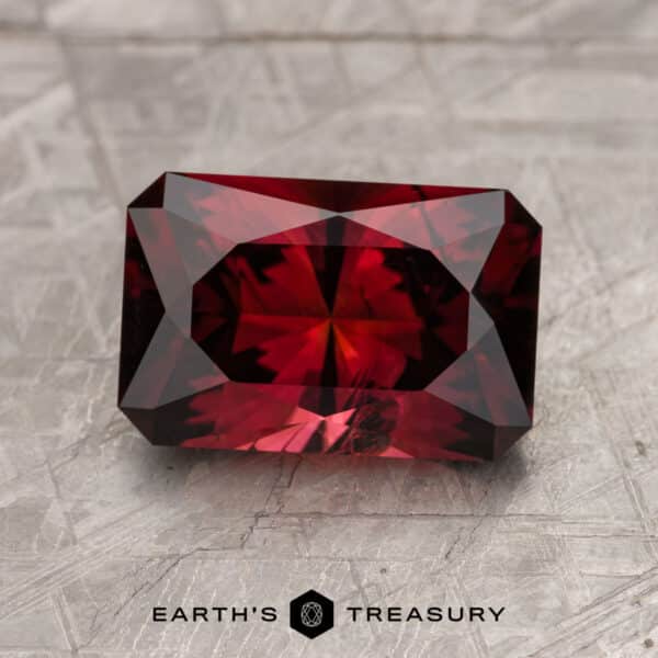 A Red Nigerian Tourmaline in our "Fourth of July" rectangle design