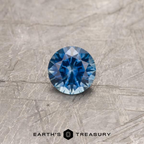 1.13-Carat Medium Blue Montana Sapphire (Heated) A blue Montana sapphire in a classic diamond round brilliant design