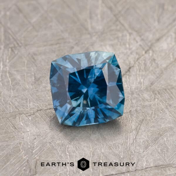 2.59-Carat Rich Teal Blue Montana Sapphire (Heated) A blue-green Montana sapphire in our "Aurora" square cushion design