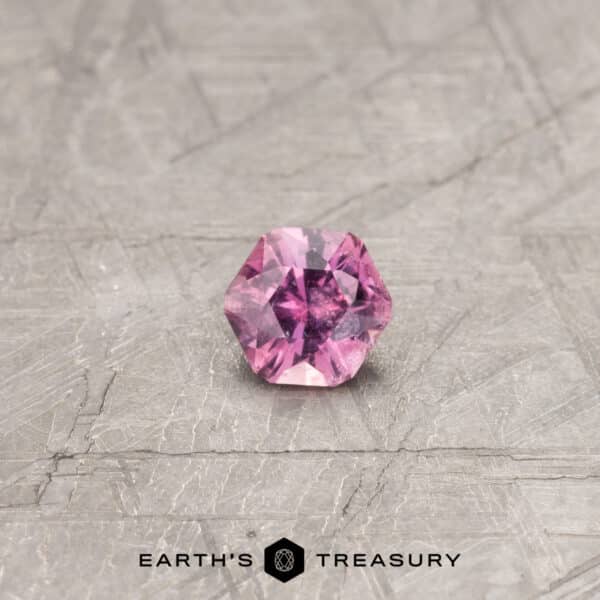 A pink Montana sapphire in our "Sparkling Snowflake" hexagon design