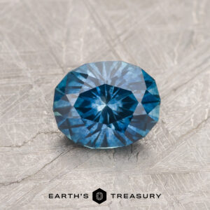 A blue Montana sapphire in our "Serendipity" oval design