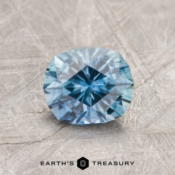 1.33-Carat Montana Sapphire (Heated) A blue-green Montana sapphire in our "Hyperbola" oval design