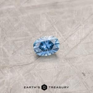 A blue Montana sapphire in our "Testudo" oval design