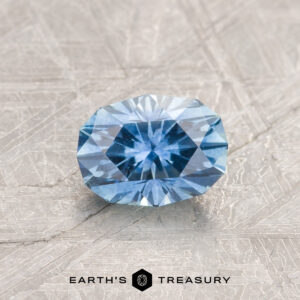 A blue Montana sapphire in our "Testudo" oval design