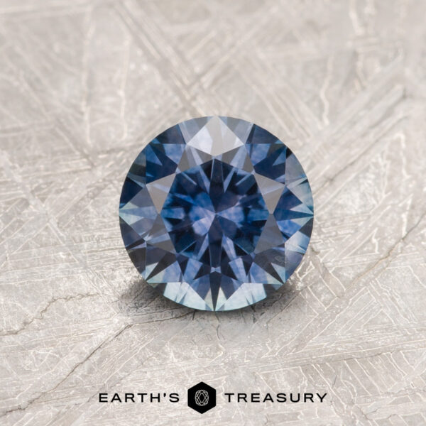 0.88-Carat Montana Sapphire (Heated) A purple Montana sapphire in a classic diamond round brilliant design