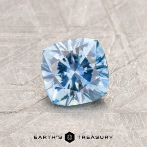 A blue Montana sapphire in our "Stella" square cushion design