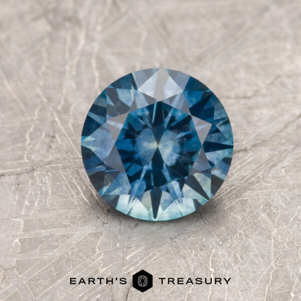 1.16-Carat Montana Sapphire (Heated) A blue Montana sapphire in a classic diamond round brilliant design