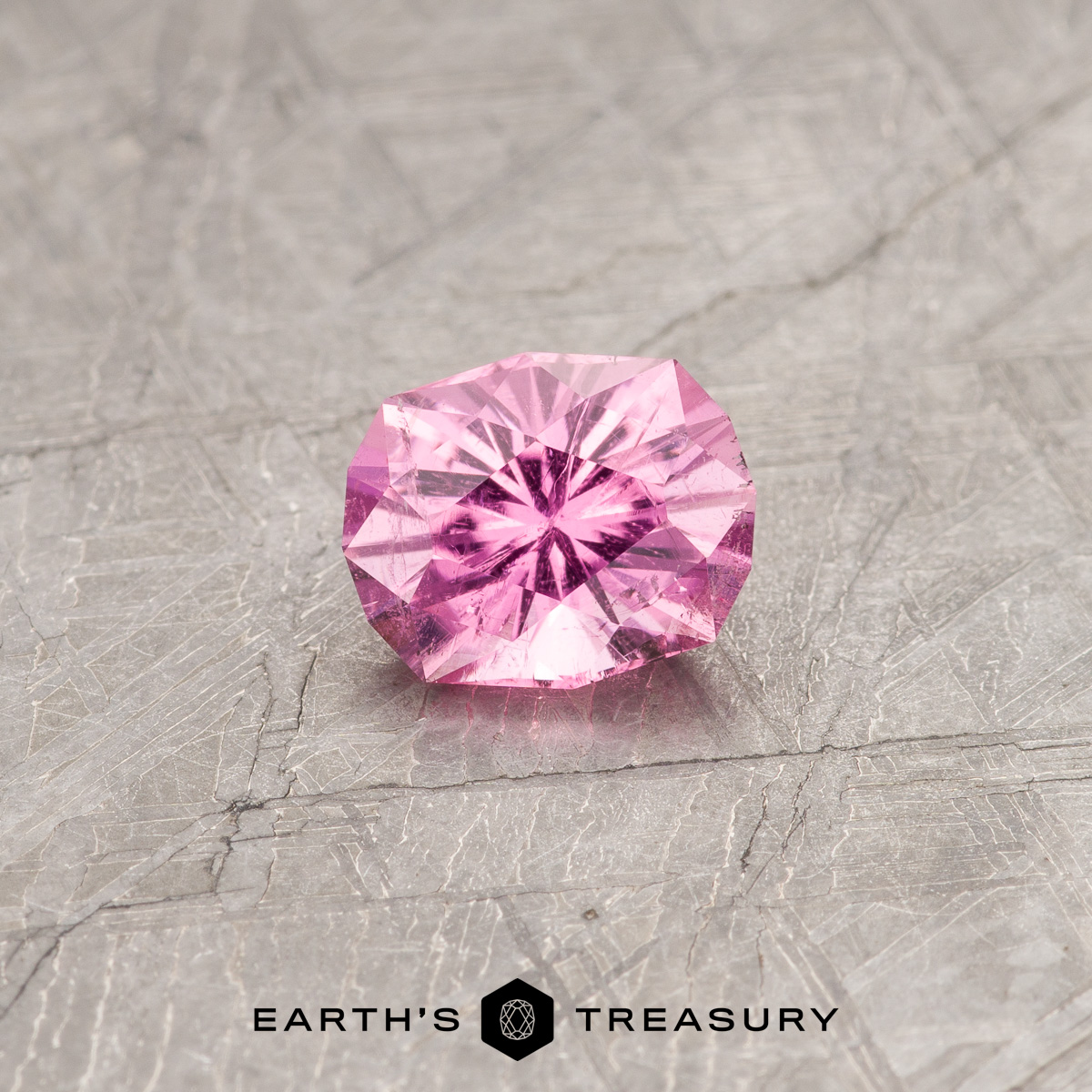 a pink California Tourmaline in our "Helena" oval design