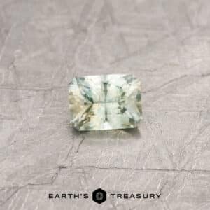 A yellow-green Montana sapphire in our "Fourth of July" rectangle design