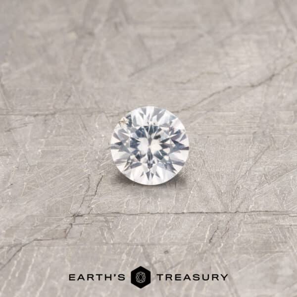 0.81-Carat Colorless Umba Sapphire A white Umba sapphire in a classic diamond round brilliant design