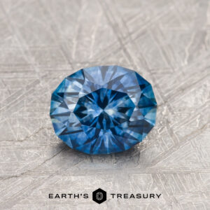 A blue Montana sapphire in our "Serendipity" oval design