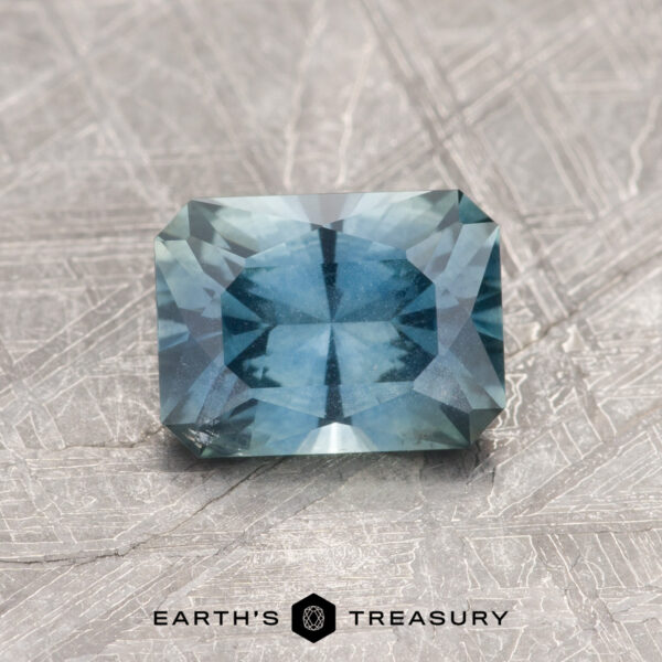 1.30-Carat Montana Sapphire (Heated) A blue-green Montana sapphire in our "Fourth of July" rectangle design