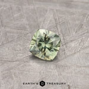 A green Montana sapphire in our "Stella" square cushion design