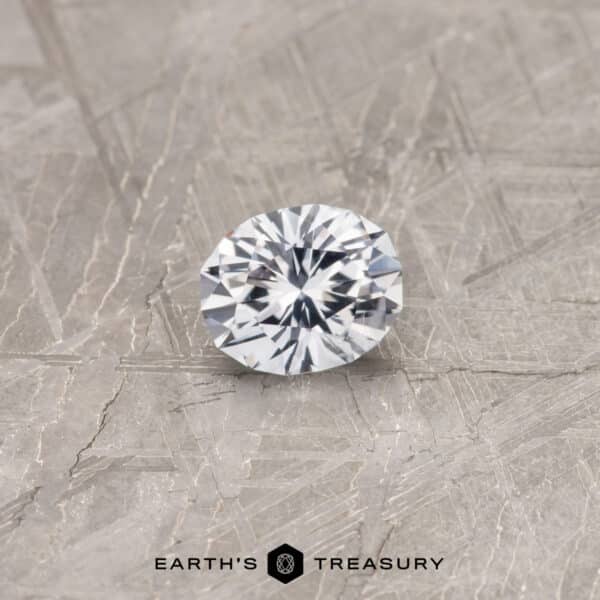 A white Montana sapphire in our "Serendipity" oval design