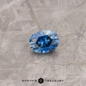 A blue Montana sapphire in our "Testudo" oval design