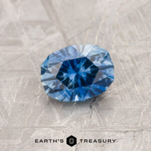 A blue Montana sapphire in our "Testudo" oval design