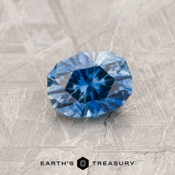 0.88-Carat Montana Sapphire (Heated) A blue Montana sapphire in our "Testudo" oval design
