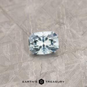 A blue Montana sapphire in our "Eureka" rectangle design