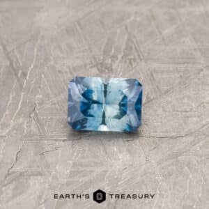 A particolored Montana sapphire in our "Fourth of July" rectangle design