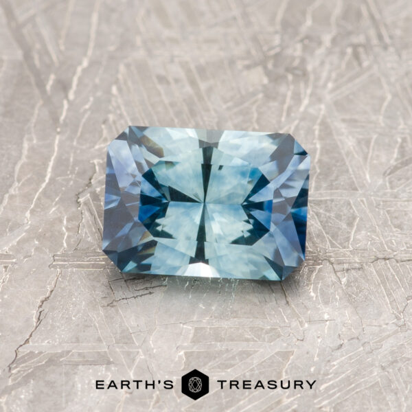 1.03-Carat Montana Sapphire (Heated) A particolored Montana sapphire in our "Fourth of July" rectangle design