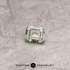 A green Montana sapphire in a classic emerald cut