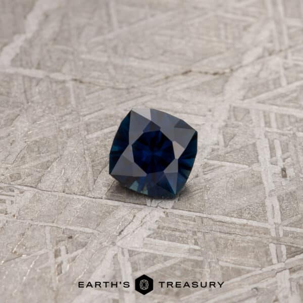 A blue Australian Sapphire in our "Stella" square cushion design