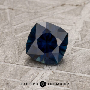 A blue Australian Sapphire in our "Stella" square cushion design