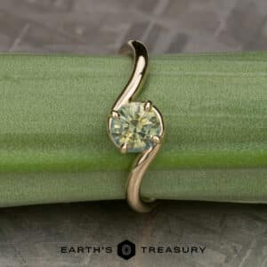 The “Minna” Solitaire in 14k yellow gold with 0.93-carat Montana sapphire
