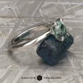 The “Fleur” ring in platinum with 1.43-Carat Green Montana Sapphire