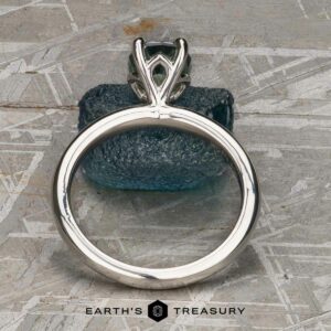 The “Fleur” ring in platinum with 1.43-Carat Green Montana Sapphire