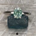 The “Fleur” ring in platinum with 1.43-Carat Green Montana Sapphire