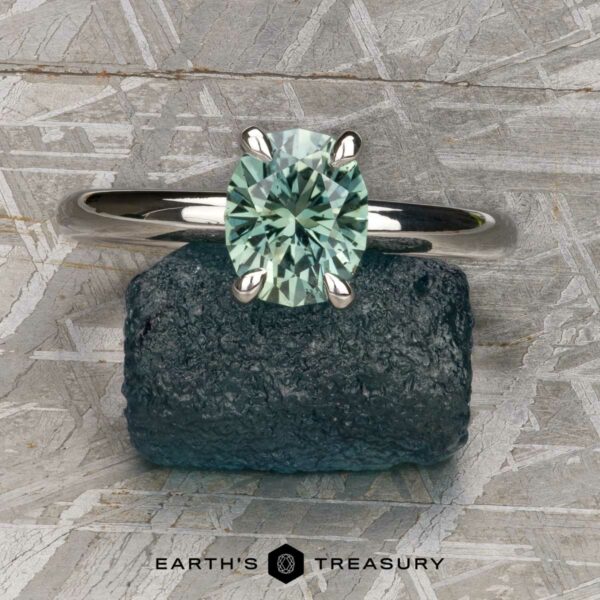 The “Fleur” ring in platinum with 1.43-Carat Green Montana Sapphire The “Fleur” ring in platinum with 1.43-Carat Green Montana Sapphire