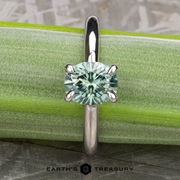The “Fleur” ring in platinum with 1.43-Carat Green Montana Sapphire The “Fleur” ring in platinum with 1.43-Carat Green Montana Sapphire