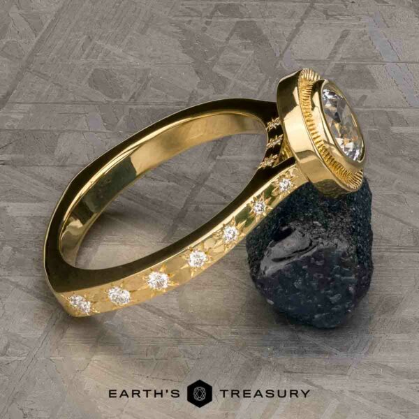 The “Serafina” Halo Ring in 18k yellow gold with 1.21-carat Montana sapphire The “Serafina” Halo Ring in 18k yellow gold with 1.21-carat Montana sapphire