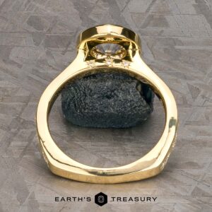 The “Serafina” Halo Ring in 18k yellow gold with 1.21-carat Montana sapphire