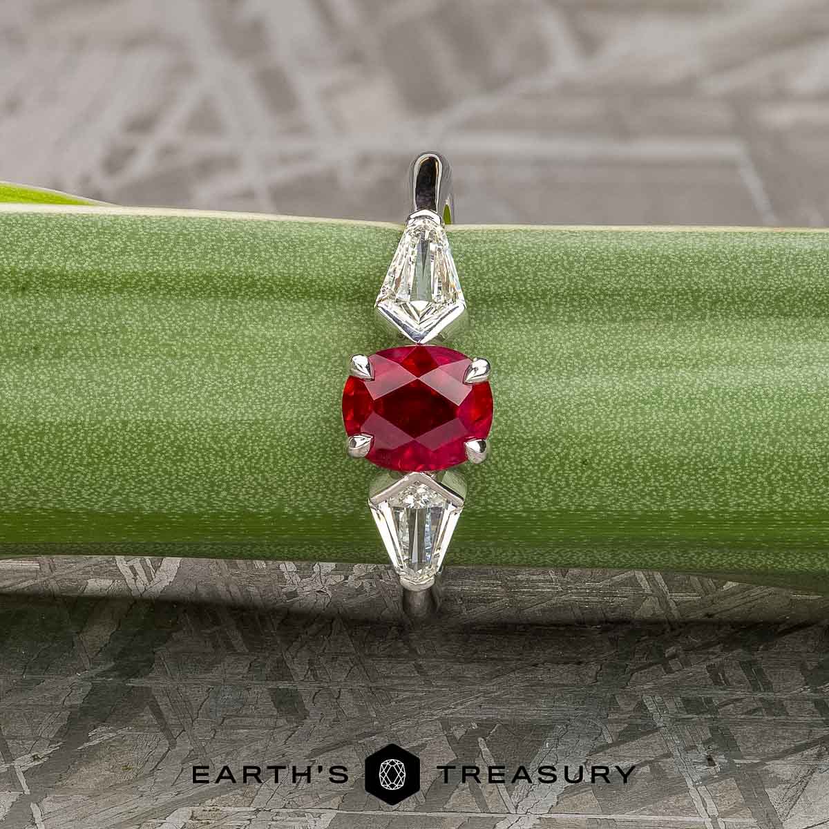 The "Artemis" ring in 14k white gold with 1.04-carat ruby