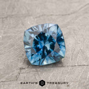 A blue Montana sapphire in our "Stella" square cushion design