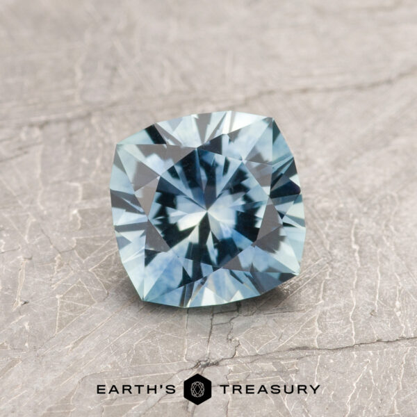 0.90-Carat Montana Sapphire (Heated) An aqua Montana sapphire in our "Stella" square cushion design