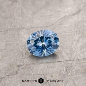 A blue Montana sapphire in our "Serendipity" oval design